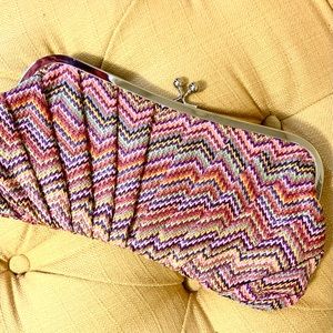 Colorful Chevron Patterned Clutch